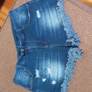 Denim cutoff shorts
